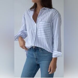 AYR Lavender and White Striped Shirt